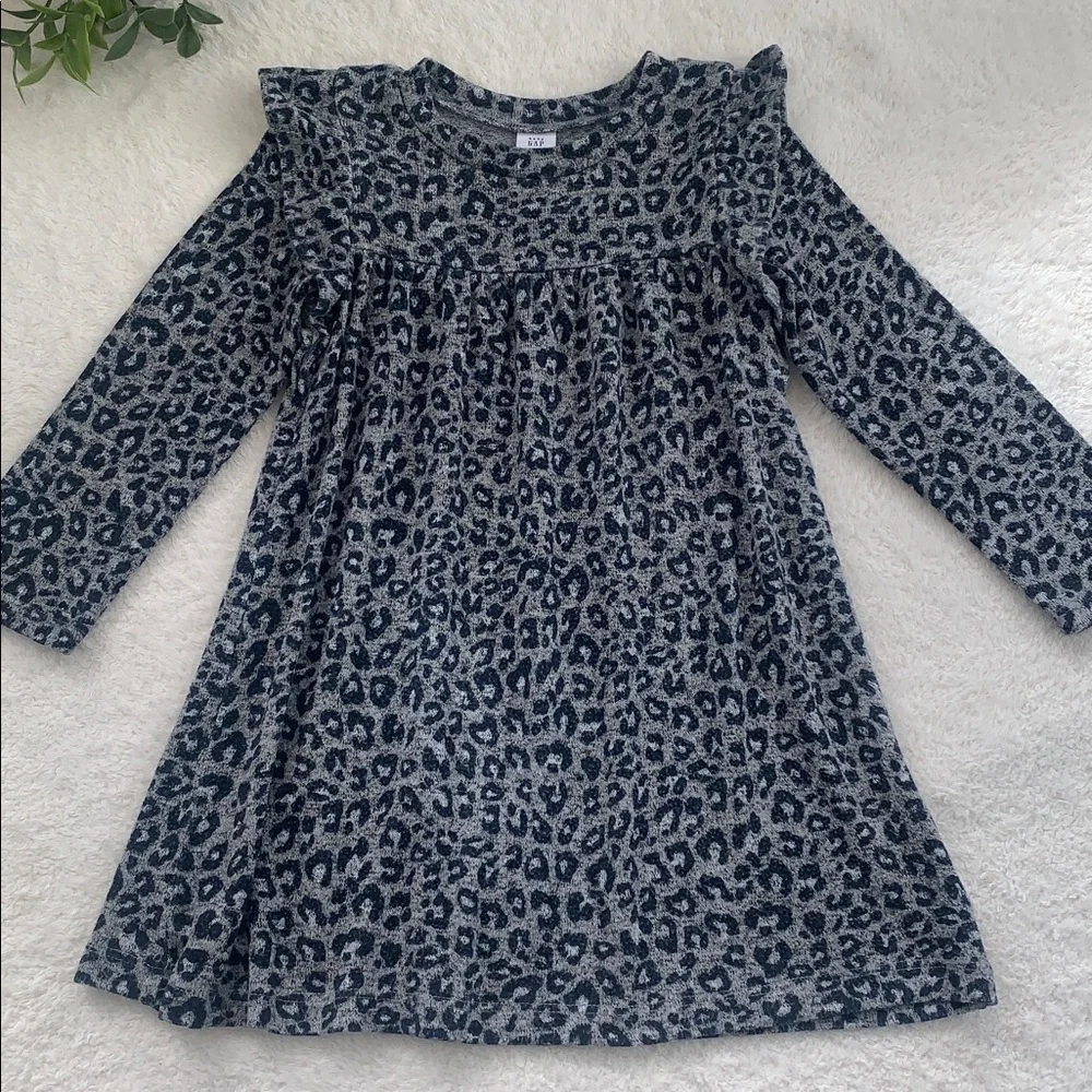 Gap Navy & Gray Leopard Dress 3 EUC Animal Print